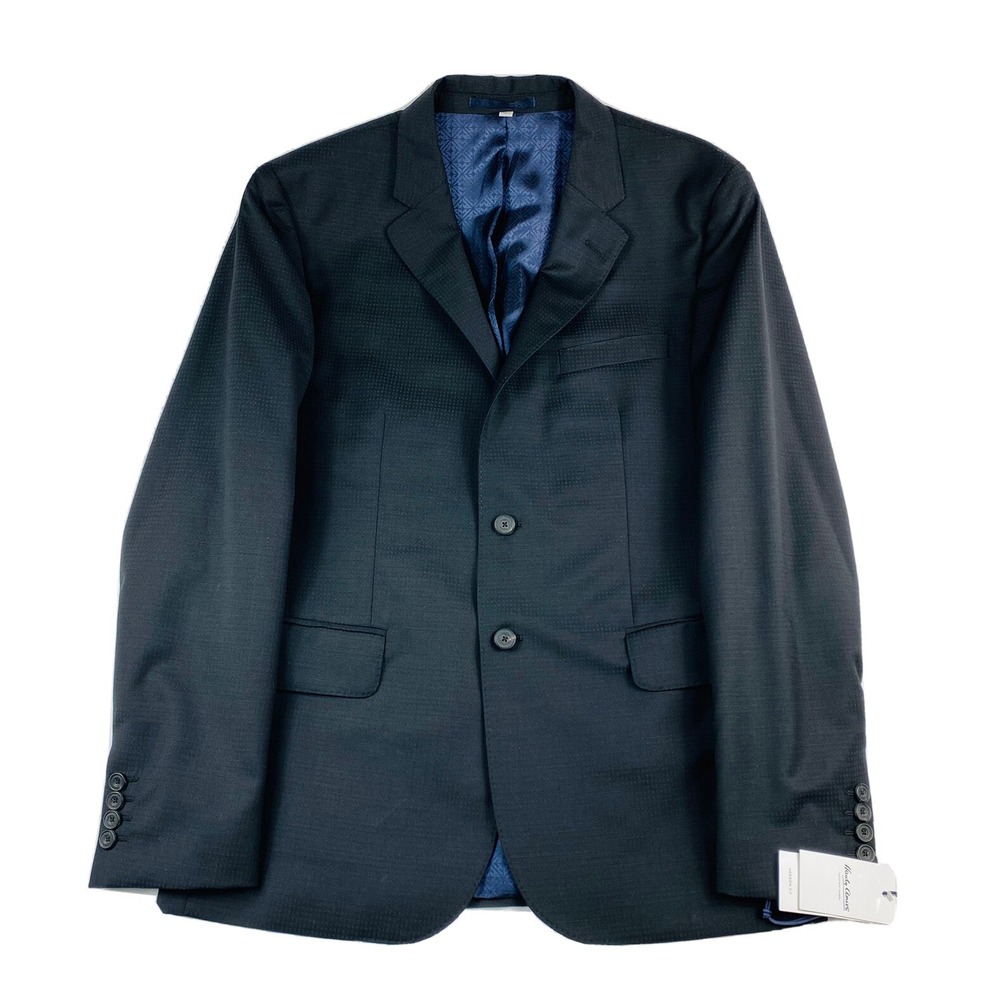 Hardy Amies Black Patterned Pure Wool Mens Blazer Size‎ 42R NWT